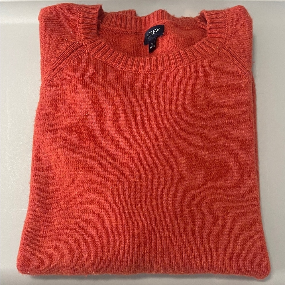 JCrew Factory Wool Blend Crewneck Sweater Orange Size Large